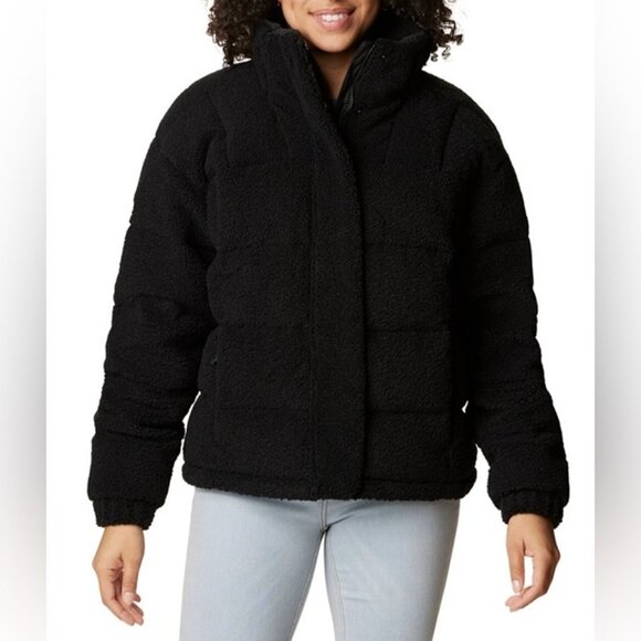 Columbia Ruby Falls Women’s Size XL Black Sherpa Down Puffer Winter Jacket NWT - Picture 1 of 12